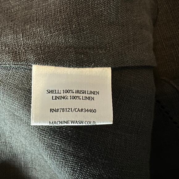 Eileen Fisher Woman Irish Linen Shift Midi Dress Black Size 3X Sleeveless - Picture 8 of 9